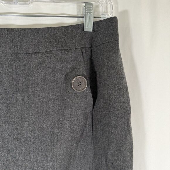 Talbots Wool Blend Skirt Women's 10 Grey Pockets Lined Zip Back Knee Length - Picture 2 of 9